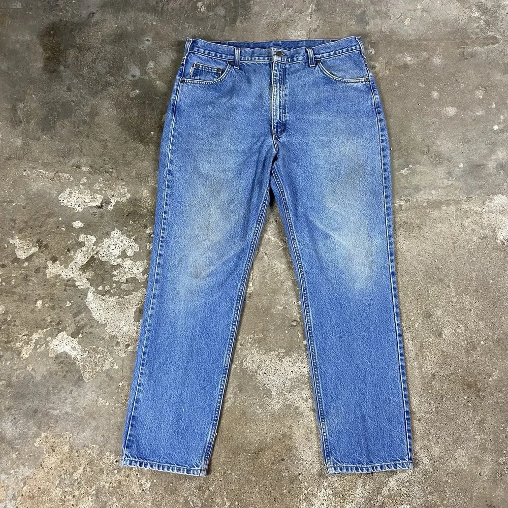Vintage Carhartt Jeans Size 40x32 Blue Denim Medium Wash Traditional Fit Work